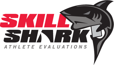 Skillshark Athlete Evaluations Shark Logo (white background) (Stacked)