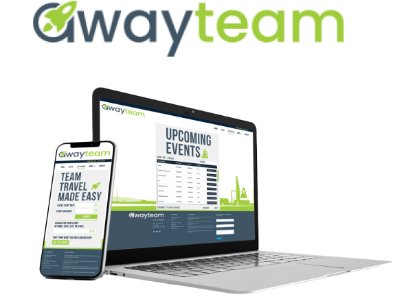 Awayteam website on a computer and cell phone